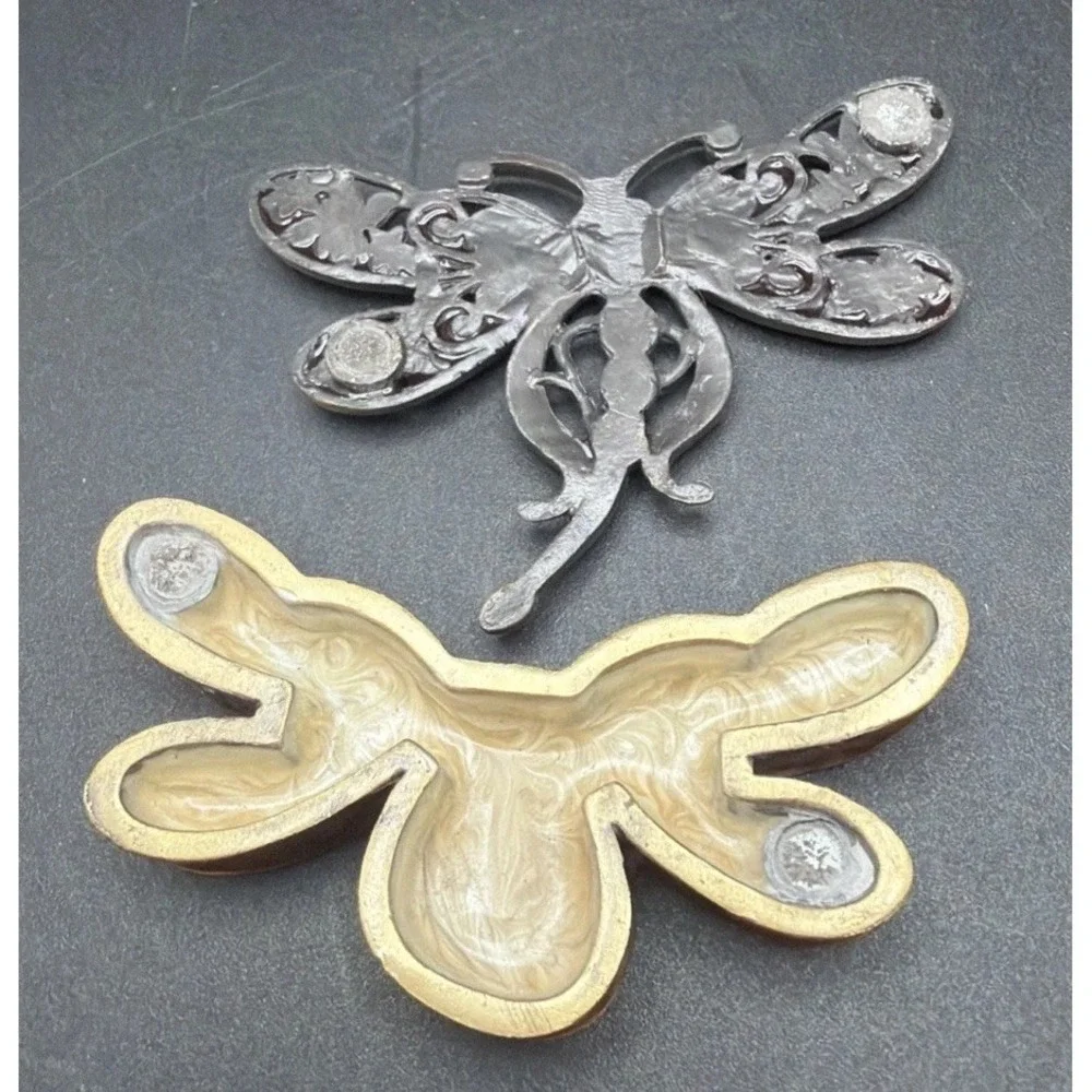 Jeweled Dragonfly Cloisonne Floral Bejeweled Magnetic Trinket Box‎